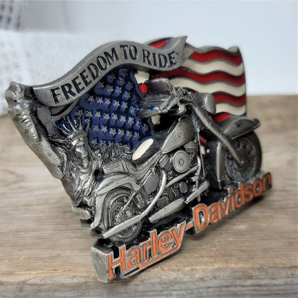 Harley Davidson 1991 Belt Buckle Baron Freedom To Ride U.S.A. H408 Rare - Picture 5 of 10